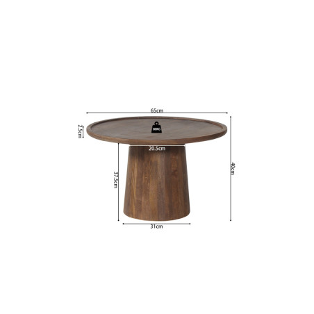 Table basse ronde JUJUBE en manguier massif