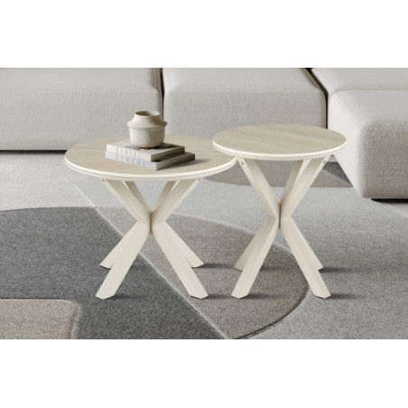 Table basse ronde NACRE plateau en pierre frittée