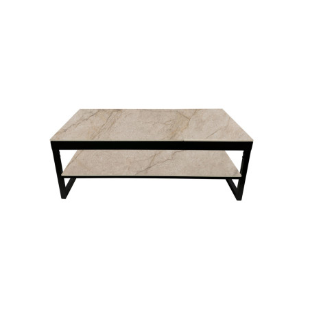 Table basse 120 x 60 cm AZURINE plateau en pierre frittée