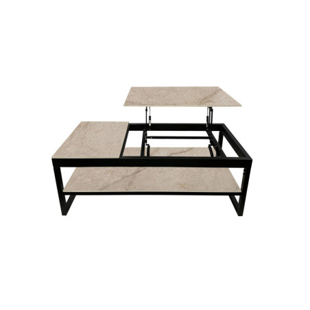Table basse 120 x 60 cm AZURINE plateau en pierre frittée