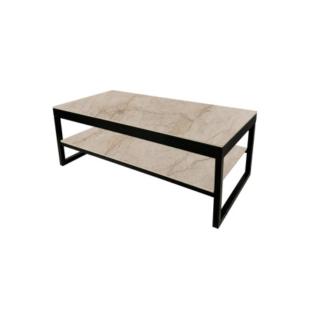 Table basse 120 x 60 cm AZURINE plateau en pierre frittée