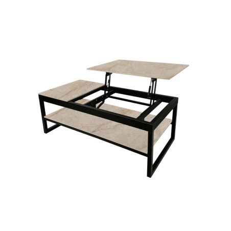 Table basse 120 x 60 cm AZURINE plateau en pierre frittée