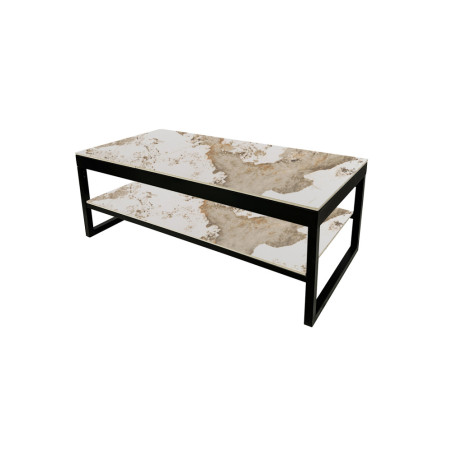 Table basse 120 x 60 cm AZURINE plateau en pierre frittée