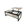 Table basse 120 x 60 cm AZURINE plateau en pierre frittée