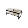 Table basse 120 x 60 cm AZURINE plateau en pierre frittée