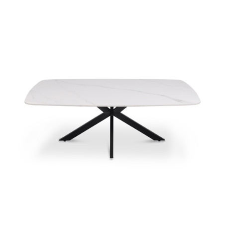 Table basse ovale 130 cm ALBATRE plateau en pierre frittée