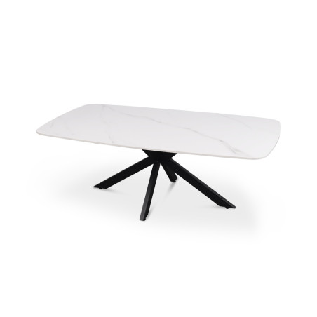 Table basse ovale 130 cm ALBATRE plateau en pierre frittée