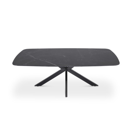 Table basse ovale 130 cm ALBATRE plateau en pierre frittée