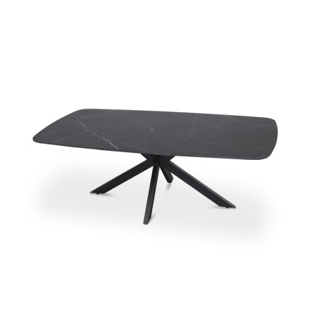 Table basse ovale 130 cm ALBATRE plateau en pierre frittée