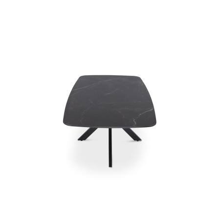 Table basse ovale 130 cm ALBATRE plateau en pierre frittée