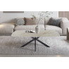 Table basse ovale 130 cm ALBATRE plateau en pierre frittée