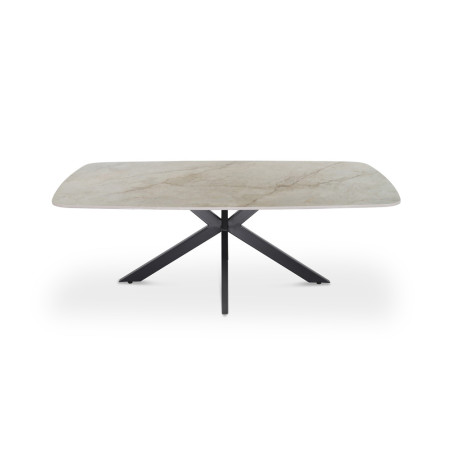 Table basse ovale 130 cm ALBATRE plateau en pierre frittée