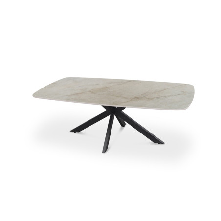 Table basse ovale 130 cm ALBATRE plateau en pierre frittée