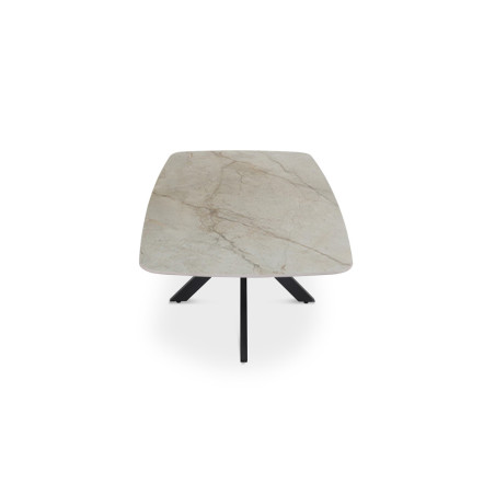 Table basse ovale 130 cm ALBATRE plateau en pierre frittée