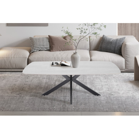 Table basse ovale 130 cm ALBATRE plateau en pierre frittée