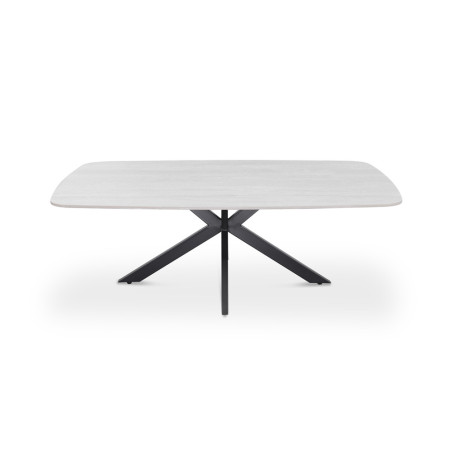 Table basse ovale 130 cm ALBATRE plateau en pierre frittée