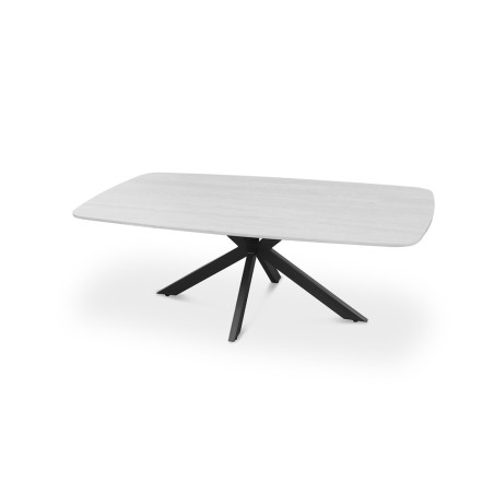 Table basse ovale 130 cm ALBATRE plateau en pierre frittée