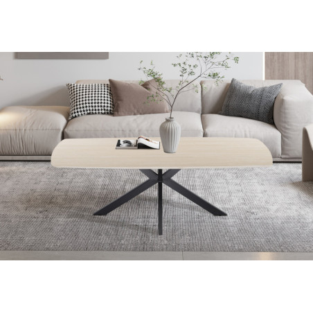 Table basse ovale 130 cm ALBATRE plateau en pierre frittée
