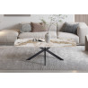 Table basse ovale 130 cm ALBATRE plateau en pierre frittée
