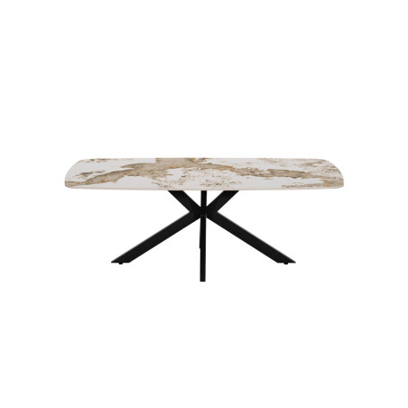 Table basse ovale 130 cm ALBATRE plateau en pierre frittée