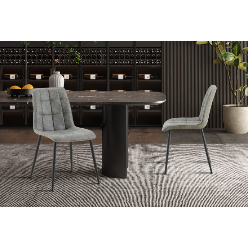 Chaise FUSAIN en simili cuir