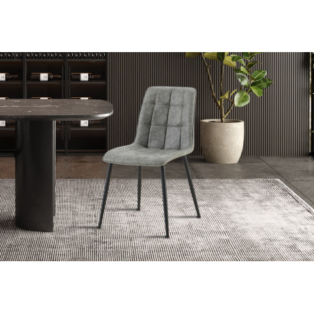 Chaise FUSAIN en simili cuir