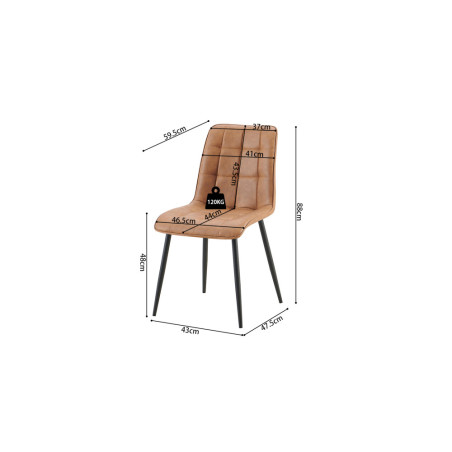 Chaise FUSAIN en simili cuir