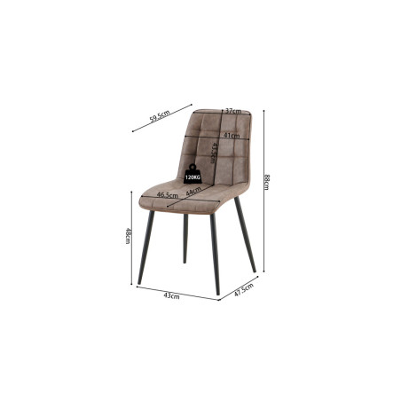 Chaise FUSAIN en simili cuir