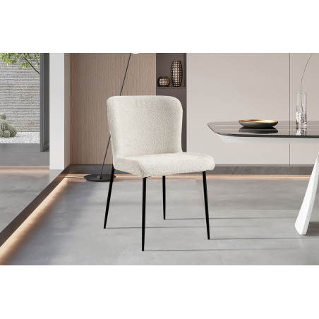 Chaise LISERON en tissu bouclette