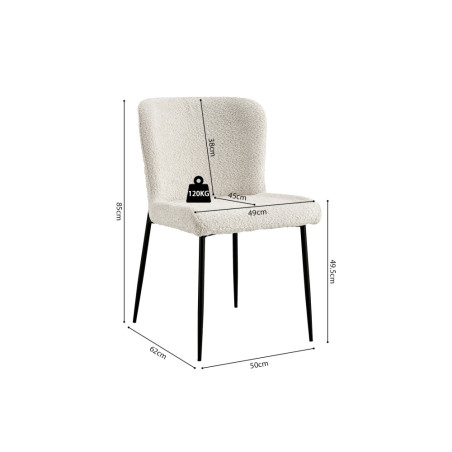 Chaise LISERON en tissu bouclette