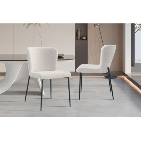 Chaise LISERON en tissu bouclette