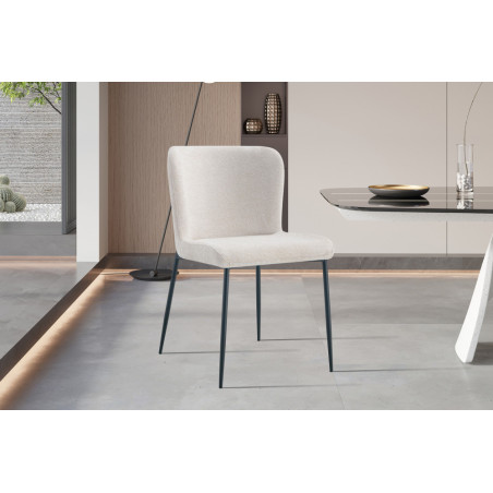 Chaise LISERON en tissu bouclette