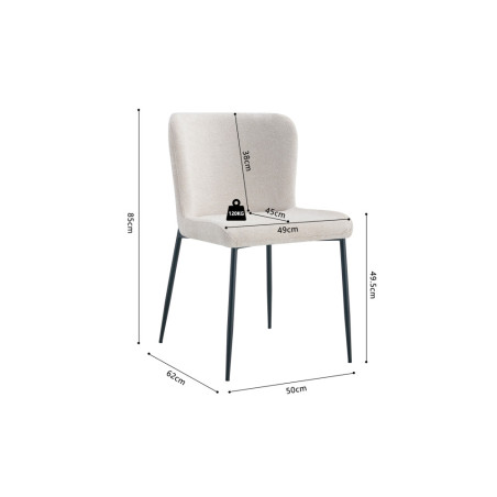 Chaise LISERON en tissu bouclette