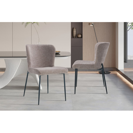 Chaise LISERON en tissu bouclette