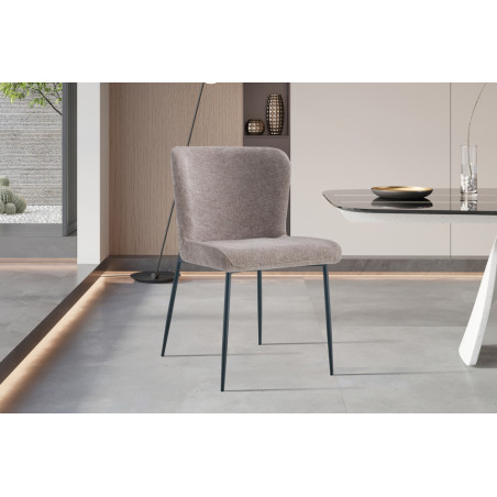 Chaise LISERON en tissu bouclette