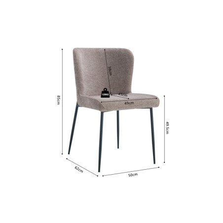 Chaise LISERON en tissu bouclette
