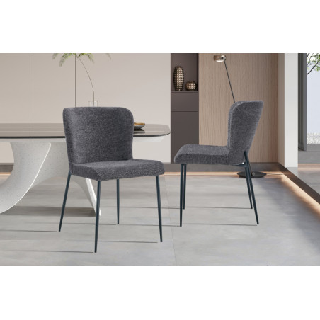 Chaise LISERON en tissu bouclette