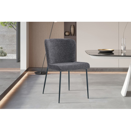 Chaise LISERON en tissu bouclette
