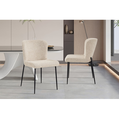 Chaise LISERON en tissu bouclette