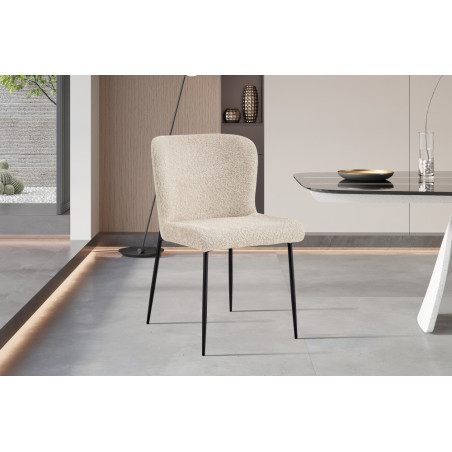 Chaise LISERON en tissu bouclette
