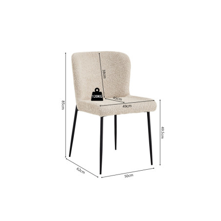 Chaise LISERON en tissu bouclette