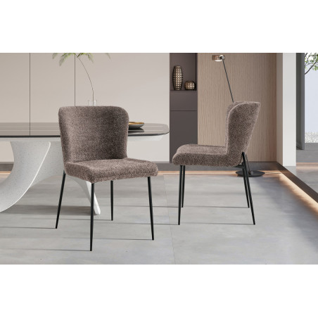 Chaise LISERON en tissu bouclette