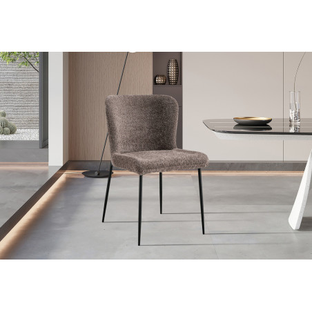 Chaise LISERON en tissu bouclette