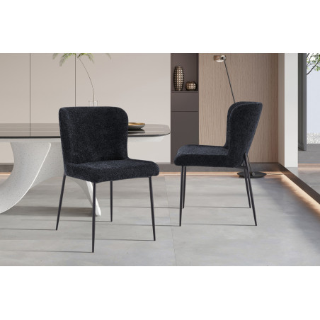 Chaise LISERON en tissu bouclette