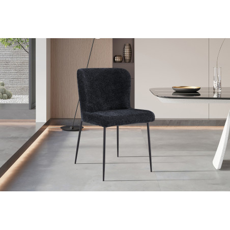 Chaise LISERON en tissu bouclette