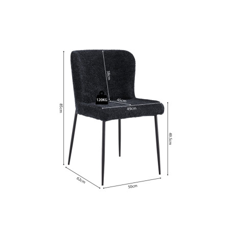 Chaise LISERON en tissu bouclette