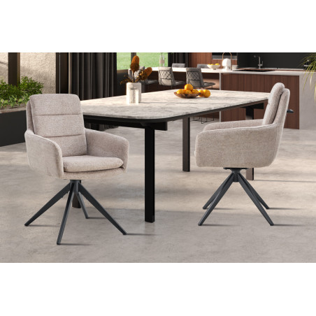 Chaise pivotante LISIERE en tissu