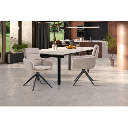Chaise pivotante LISIERE en tissu