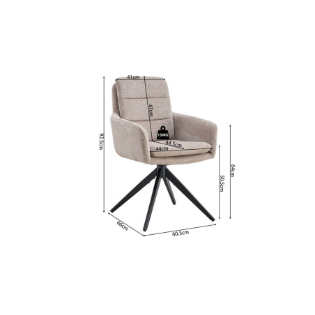 Chaise pivotante LISIERE en tissu