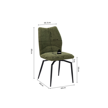Chaise pivotante LAURIER en tissu